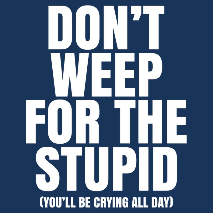 DonT Weep For The Stupid YouLl Be Crying All Day Alexander Anderson Infant Baby Jersey Bodysuit