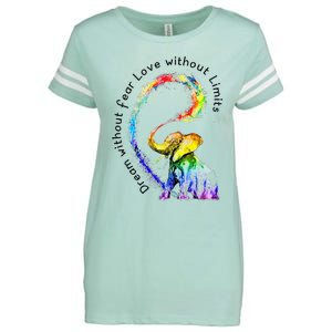 Dream Without Fear Love Without Limits Elephant LGBT Enza Ladies Jersey Football T-Shirt