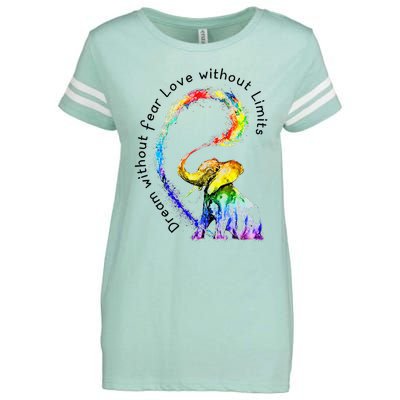 Dream Without Fear Love Without Limits Elephant LGBT Enza Ladies Jersey Football T-Shirt