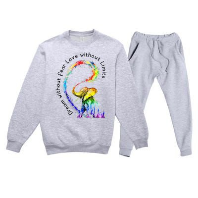 Dream Without Fear Love Without Limits Elephant LGBT Premium Crewneck Sweatsuit Set