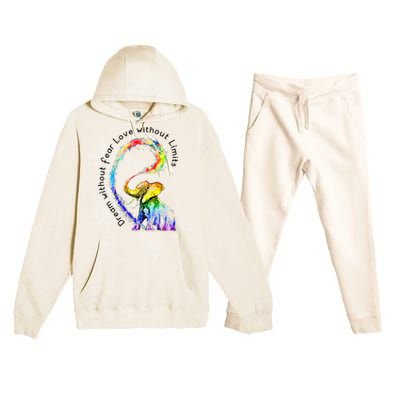 Dream Without Fear Love Without Limits Elephant LGBT Premium Hooded Sweatsuit Set