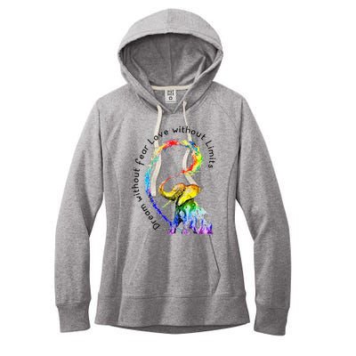 Dream Without Fear Love Without Limits Elephant LGBT Women's Fleece Hoodie