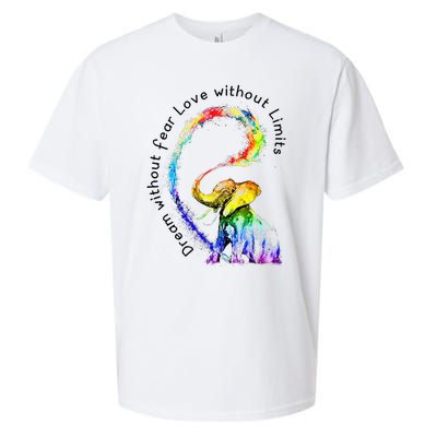 Dream Without Fear Love Without Limits Elephant LGBT Sueded Cloud Jersey T-Shirt