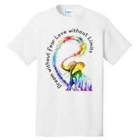 Dream Without Fear Love Without Limits Elephant LGBT Tall T-Shirt