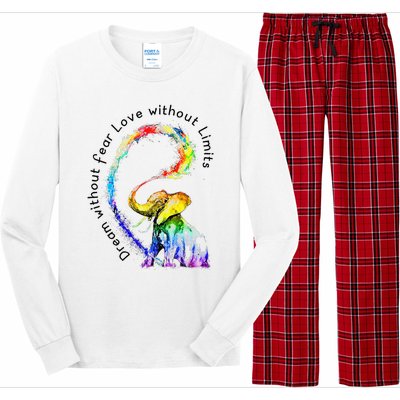 Dream Without Fear Love Without Limits Elephant LGBT Long Sleeve Pajama Set