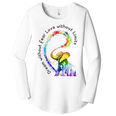 Dream Without Fear Love Without Limits Elephant LGBT Women's Perfect Tri Tunic Long Sleeve Shirt