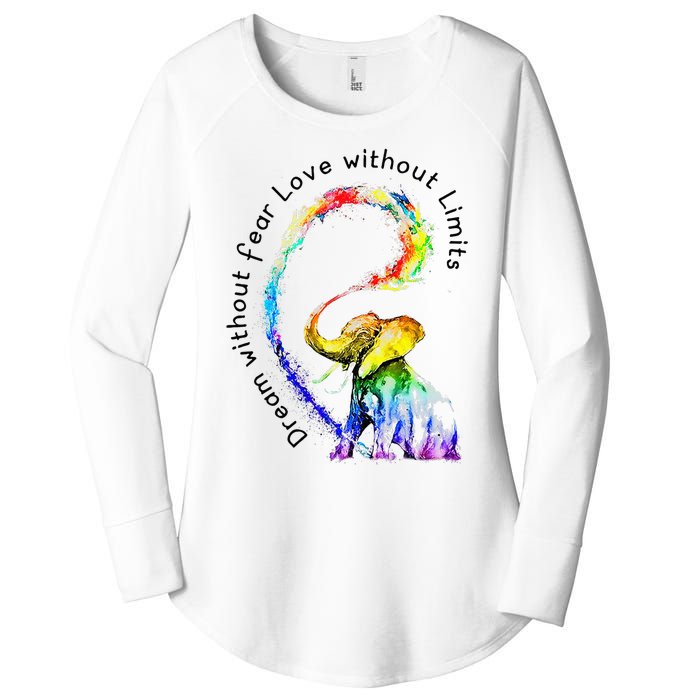 Dream Without Fear Love Without Limits Elephant LGBT Women's Perfect Tri Tunic Long Sleeve Shirt