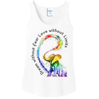 Dream Without Fear Love Without Limits Elephant LGBT Ladies Essential Tank