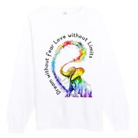 Dream Without Fear Love Without Limits Elephant LGBT Premium Crewneck Sweatshirt