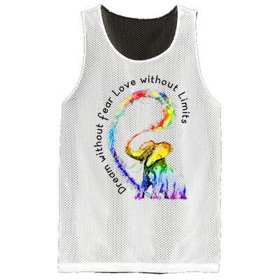 Dream Without Fear Love Without Limits Elephant LGBT Mesh Reversible Basketball Jersey Tank