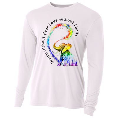 Dream Without Fear Love Without Limits Elephant LGBT Cooling Performance Long Sleeve Crew