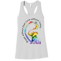 Dream Without Fear Love Without Limits Elephant LGBT Women's Racerback Tank