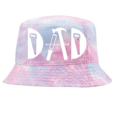 Dad Woodworking Funny Woodworker Handyman Carpenter Tie-Dyed Bucket Hat