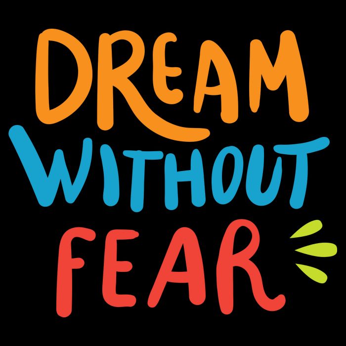 Dream Without Fear Inspirational Meme 7-Panel Snapback Hat