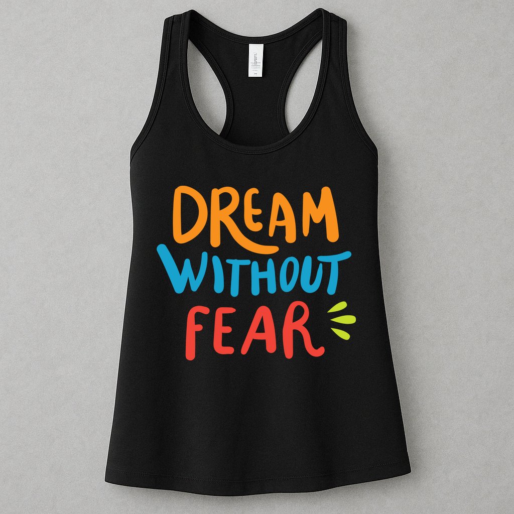 Dream Without Fear Inspirational Meme Womens Tank Top