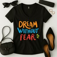 Dream Without Fear Inspirational Meme Women's V-Neck T-Shirt