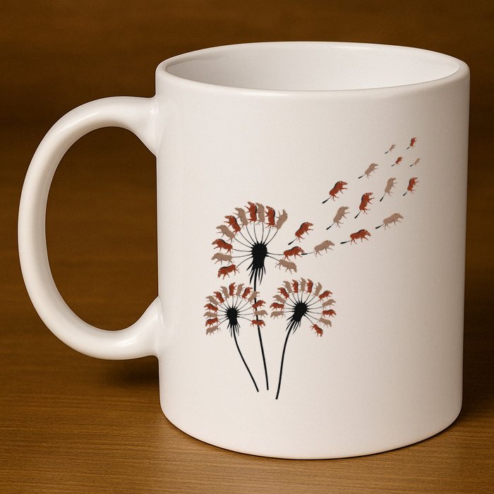 Dandelion Warthogs For Warthog Lover Warthog 11oz C Handle Ceramic Mug
