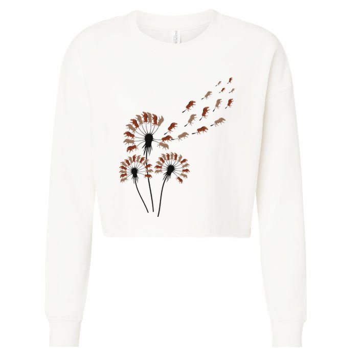 Dandelion Warthogs For Warthog Lover Warthog Cropped Pullover Crew
