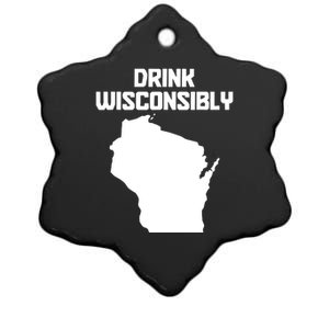 Drink Wisconsibly Funny Wisconsin Drinking Party Pride Ceramic Star Ornament