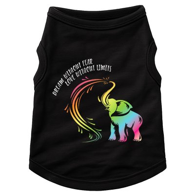 Dream Without Fear Love Without Limits Colorful Elephant Doggie Tank