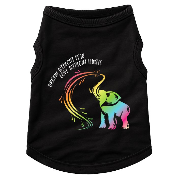 Dream Without Fear Love Without Limits Colorful Elephant Doggie Tank