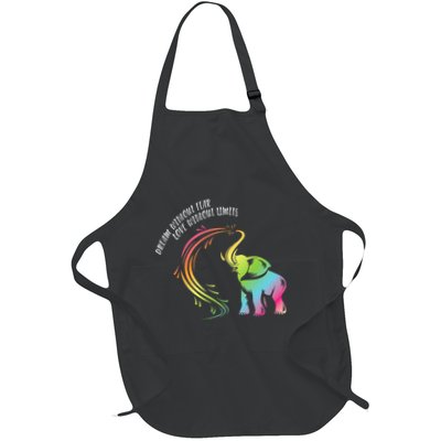 Dream Without Fear Love Without Limits Colorful Elephant Apron