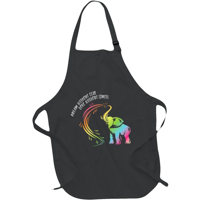 Dream Without Fear Love Without Limits Colorful Elephant Apron