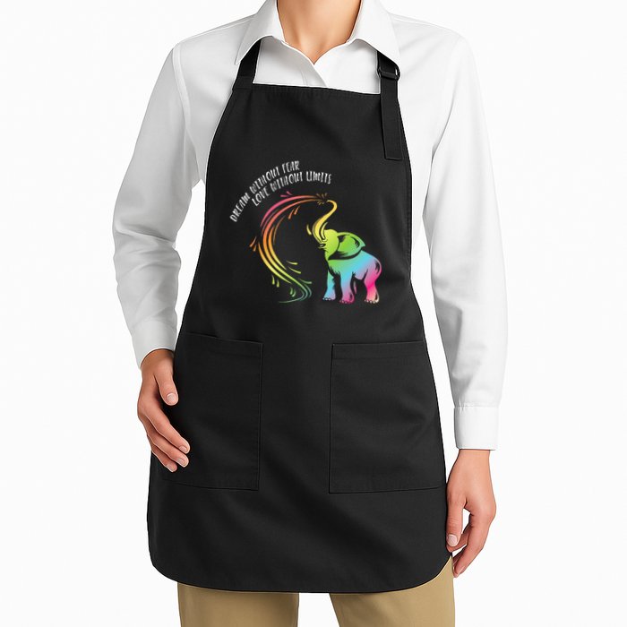 Dream Without Fear Love Without Limits Colorful Elephant Apron