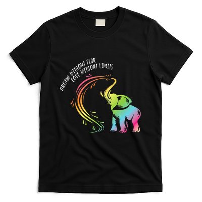 Dream Without Fear Love Without Limits Colorful Elephant T-Shirt