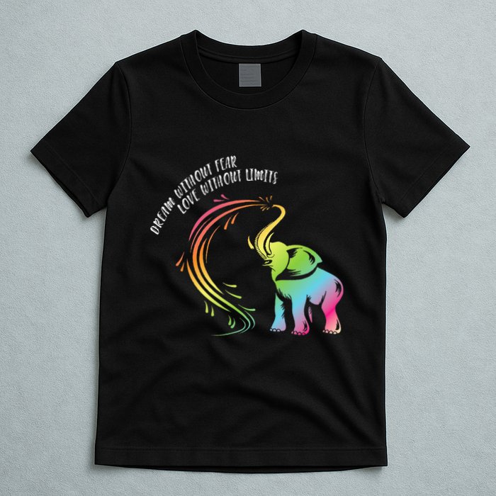 Dream Without Fear Love Without Limits Colorful Elephant T-Shirt