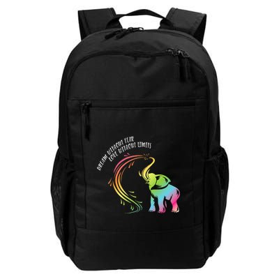 Dream Without Fear Love Without Limits Colorful Elephant Backpack