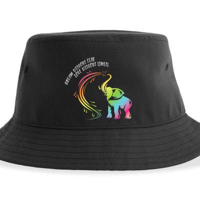 Dream Without Fear Love Without Limits Colorful Elephant Sustainable Bucket Hat
