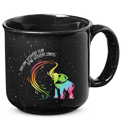 Dream Without Fear Love Without Limits Colorful Elephant 15oz Campfire Ceramic Mug