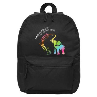 Dream Without Fear Love Without Limits Colorful Elephant 16 in Basic Backpack