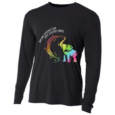 Dream Without Fear Love Without Limits Colorful Elephant Cooling Performance Long Sleeve Crew