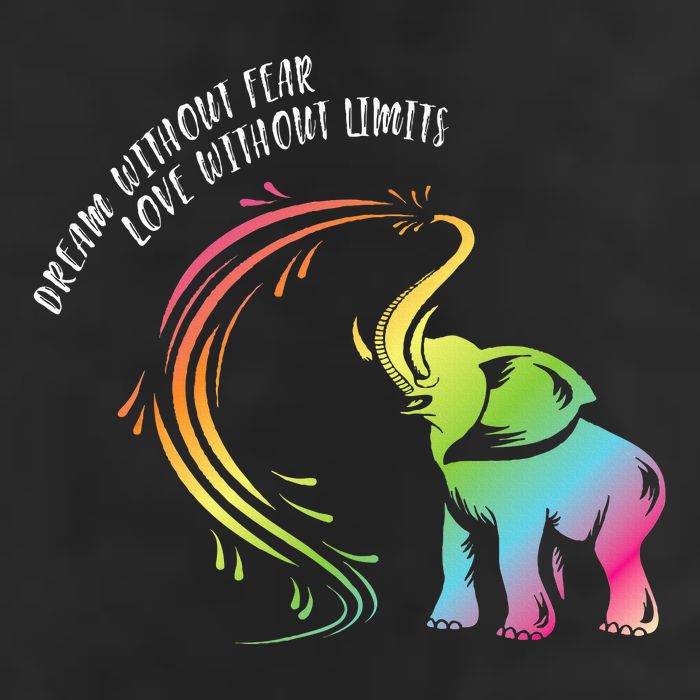 Dream Without Fear Love Without Limits Colorful Elephant Trucker Hat