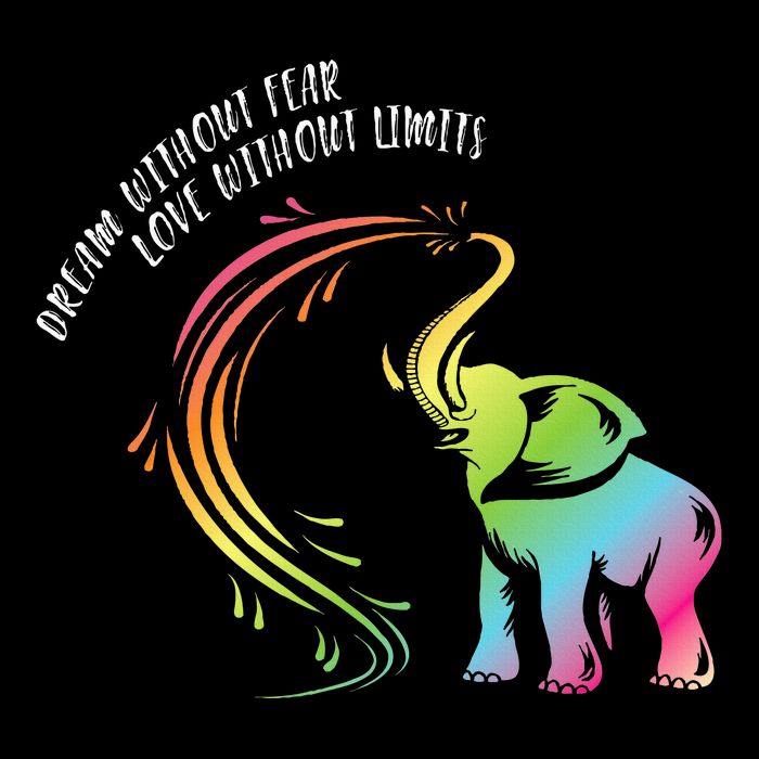 Dream Without Fear Love Without Limits Colorful Elephant Tank Top