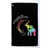 Dream Without Fear Love Without Limits Colorful Elephant Golf Towel