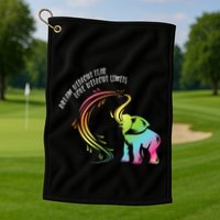 Dream Without Fear Love Without Limits Colorful Elephant Golf Towel