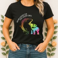 Dream Without Fear Love Without Limits Colorful Elephant Womens T-Shirt