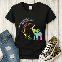 Dream Without Fear Love Without Limits Colorful Elephant Womens T-Shirt
