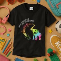 Dream Without Fear Love Without Limits Colorful Elephant Kids T-Shirt