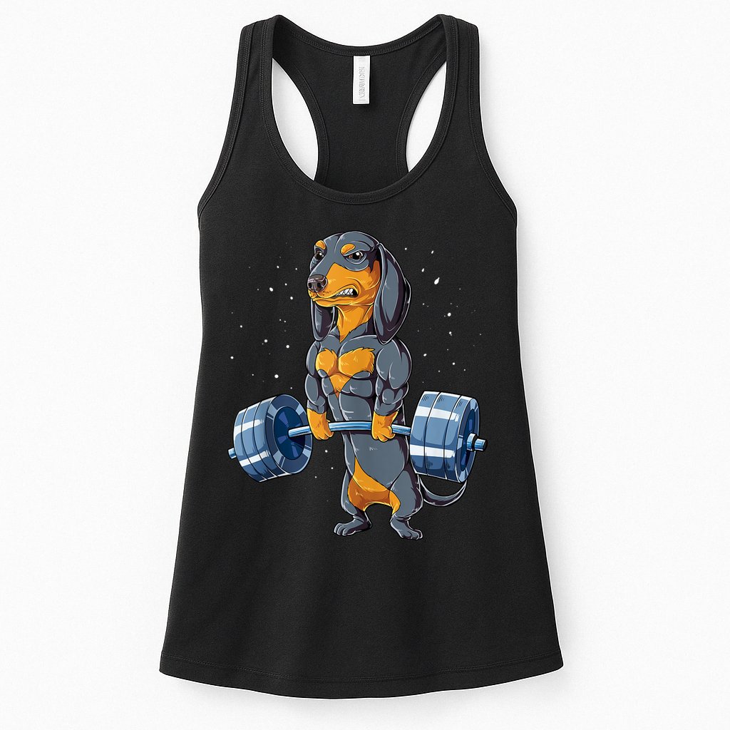 Dachshund Weightlifting Funny Gift For Deadlift Men Fitness Gym Gifts Womens Tank Top