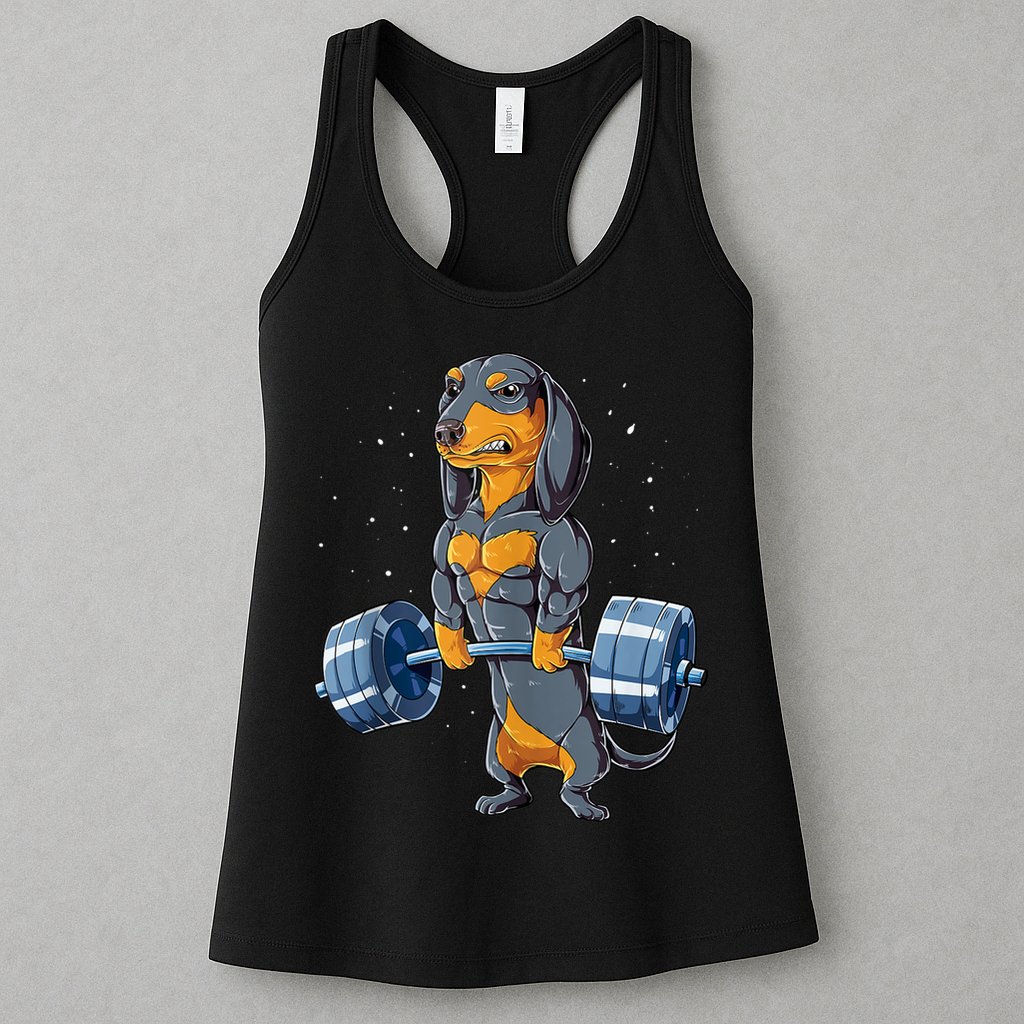 Dachshund Weightlifting Funny Gift For Deadlift Men Fitness Gym Gifts Womens Tank Top