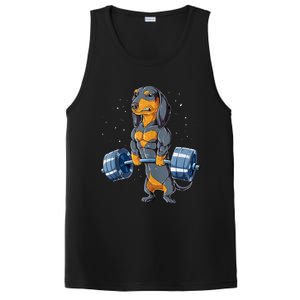 Dachshund Weightlifting Funny Gift For Deadlift Men Fitness Gym Gifts PosiCharge Competitor Tank