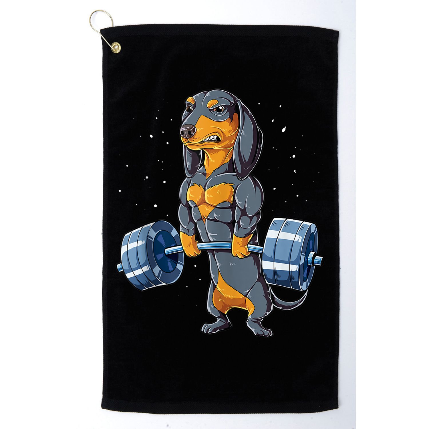 Dachshund Weightlifting Funny Gift For Deadlift Men Fitness Gym Gifts Golf Towel