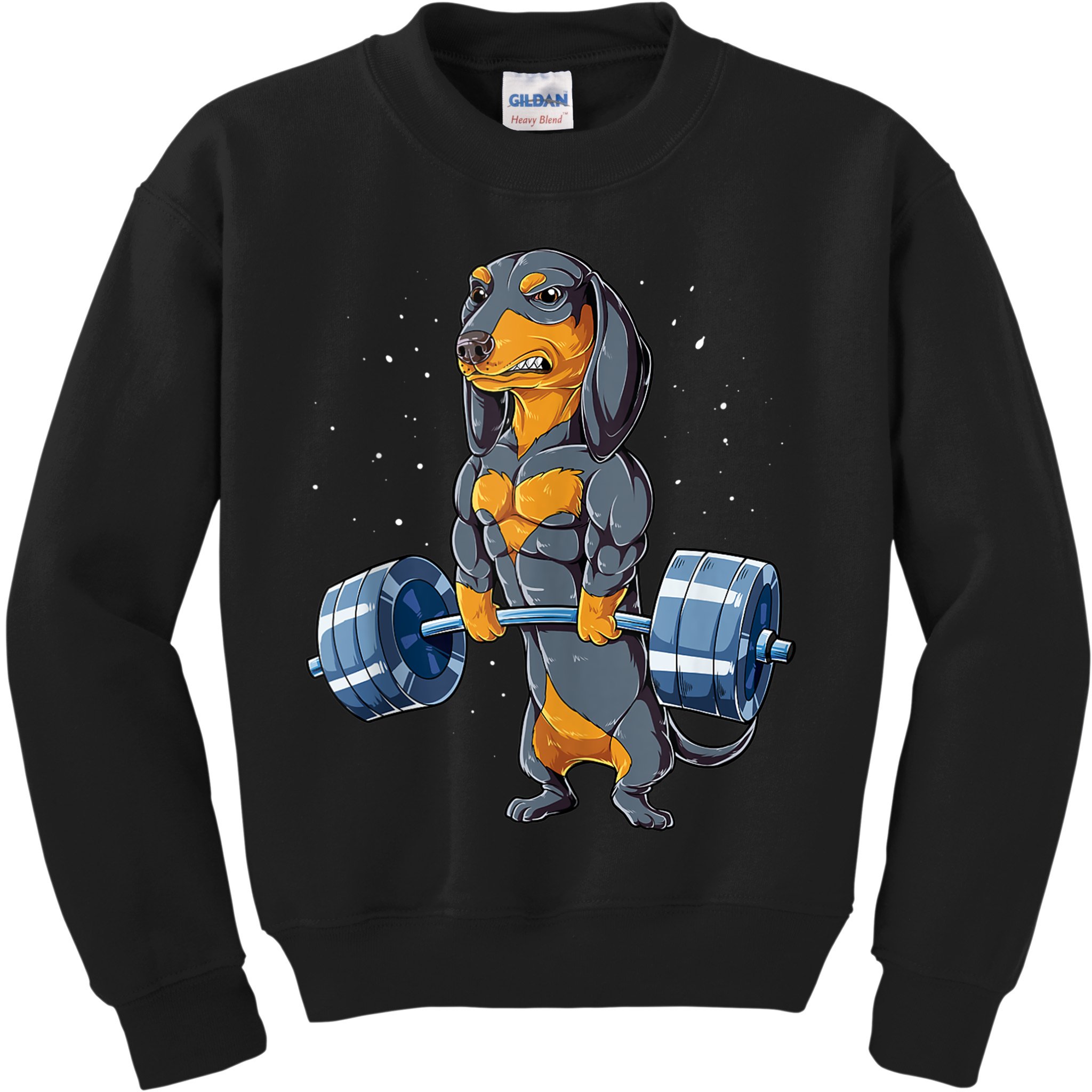 Dachshund Weightlifting Funny Gift For Deadlift Men Fitness Gym Gifts Kids Sweatshirt