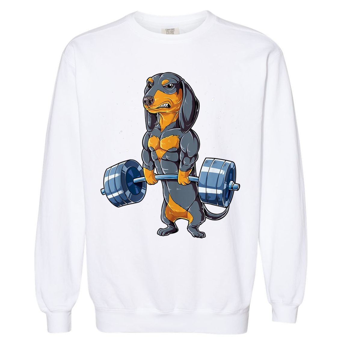 Dachshund Weightlifting Funny Gift For Deadlift Men Fitness Gym Gifts Garment-Dyed Sweatshirt