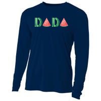 Dada Watermelon Funny Summer Fruit Gift - Great Father's Day Cooling Performance Long Sleeve Crew