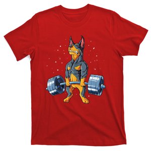 Doberman Weightlifting Funny Deadlift Gift Fitness Gym T-Shirt